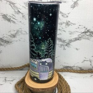 RV Night Scene Camping 20 oz Skinny Tumbler